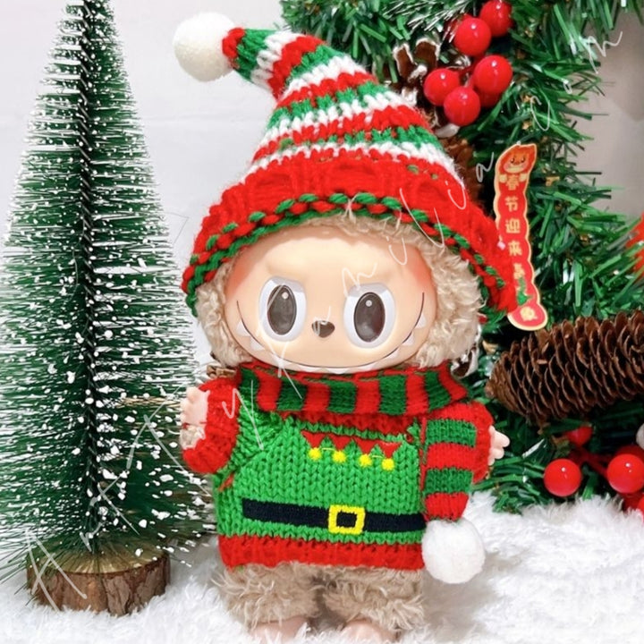 The Monsters Labubu Cloth Lively Christmas Party Set Green