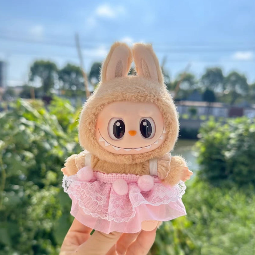 The Monsters Labubu Cloth Lovely Pompom Tulle Dress Pink