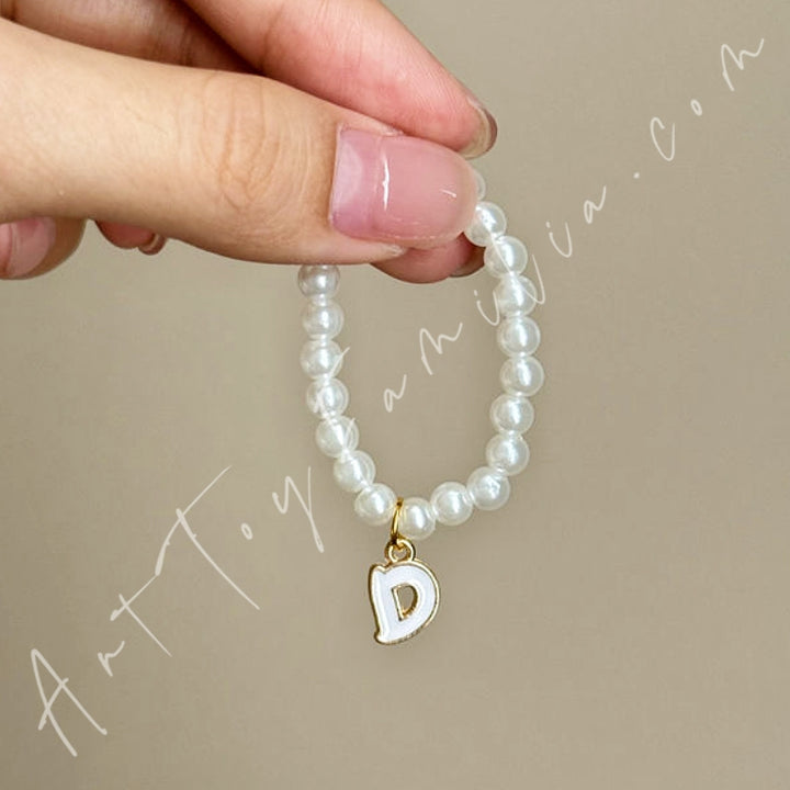 The Monsters Labubu Cloth Mini Letter Necklace D