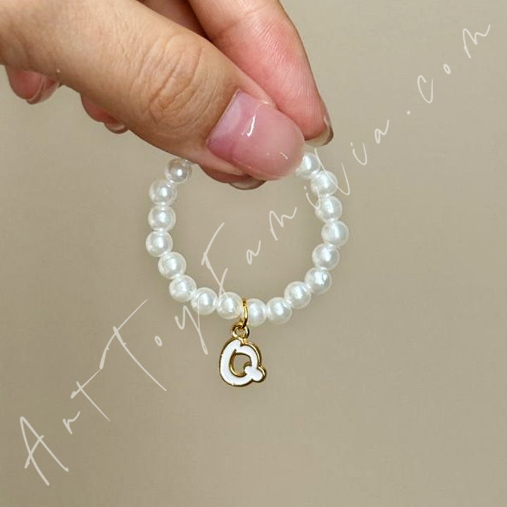 The Monsters Labubu Cloth Mini Letter Necklace Q