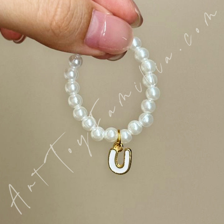 The Monsters Labubu Cloth Mini Letter Necklace U