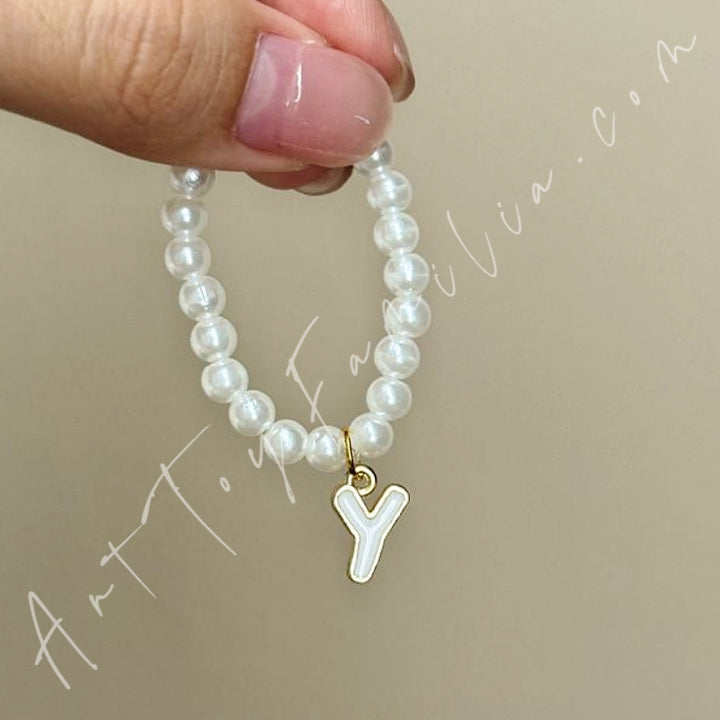 The Monsters Labubu Cloth Mini Letter Necklace Y