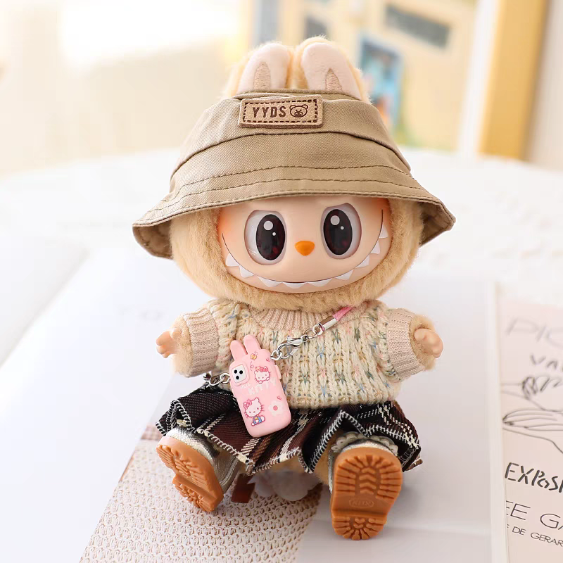 The Monsters Labubu Cloth Pastel Picnic Skirt Set Brown