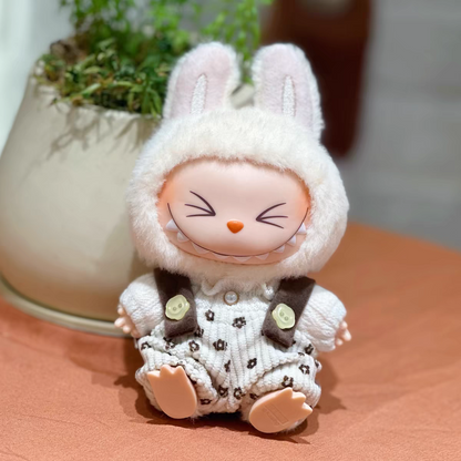 The Monsters Labubu Cloth Pastoral Floral Overalls Beige