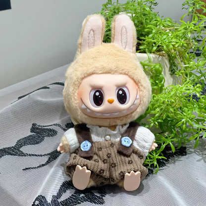 The Monsters Labubu Cloth Pastoral Floral Overalls Brown