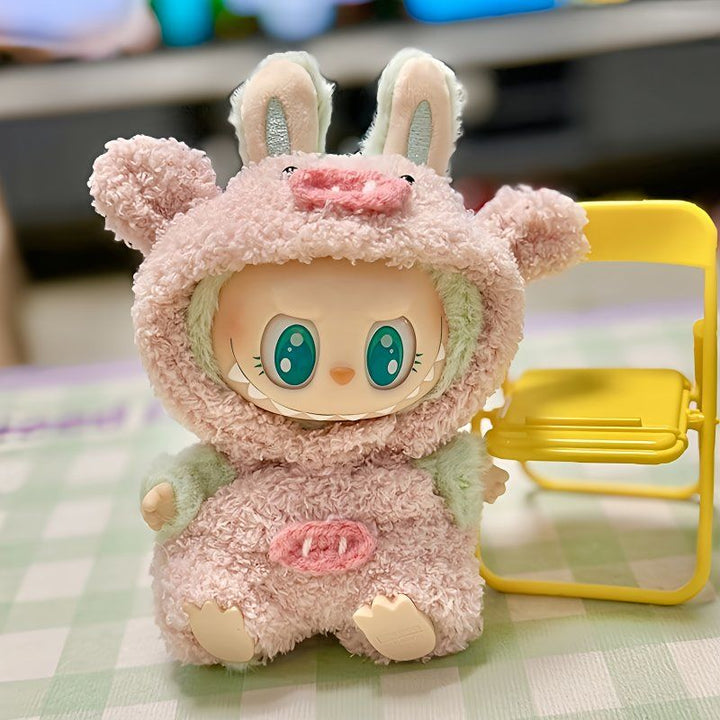 The Monsters Labubu Cloth Pink Piggy Overalls Set 2