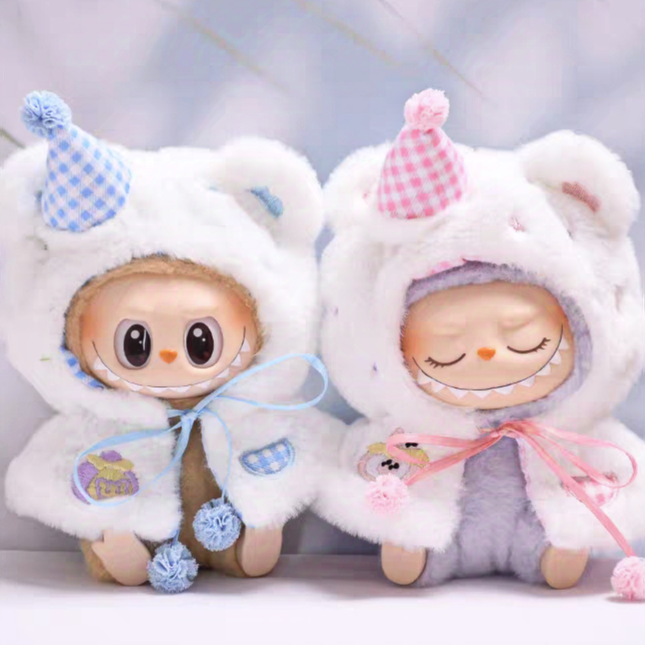 The Monsters Labubu Cloth Puff Bear Hooded Cape