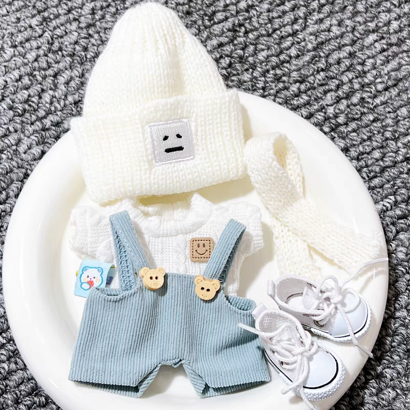 The Monsters Labubu Cloth Sporty Bear Overalls Set Blue