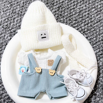 The Monsters Labubu Cloth Sporty Bear Overalls Set Blue