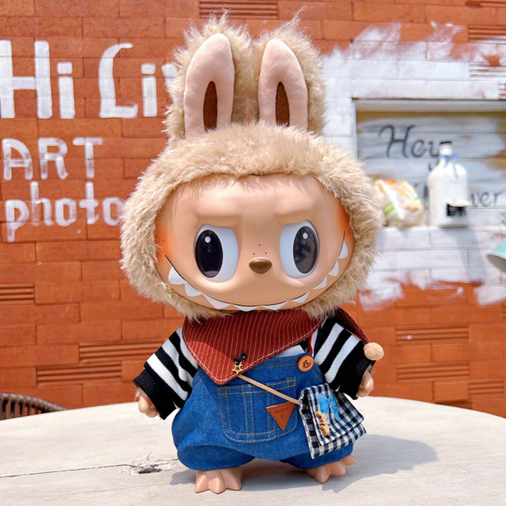 The Monsters Labubu Cloth Sunny Day Overalls Set Blue