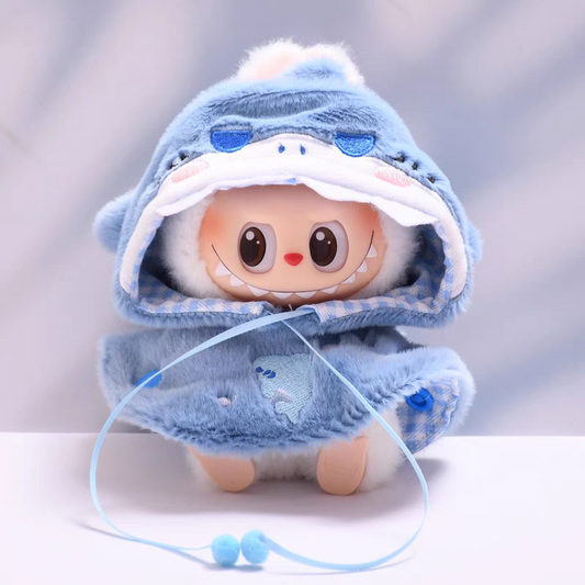 The Monsters Labubu Cloth Sunny Zoo Hooded Puffcape Shark