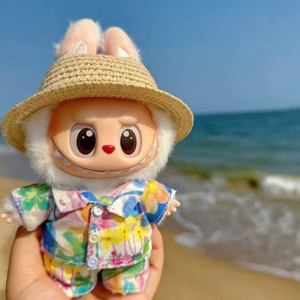 The Monsters Labubu Cloth Sunshade Straw Hat 8