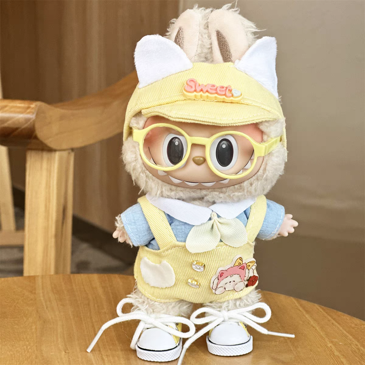 The Monsters Labubu Cloth Sweet Buttercream Kitten Overalls Set 1