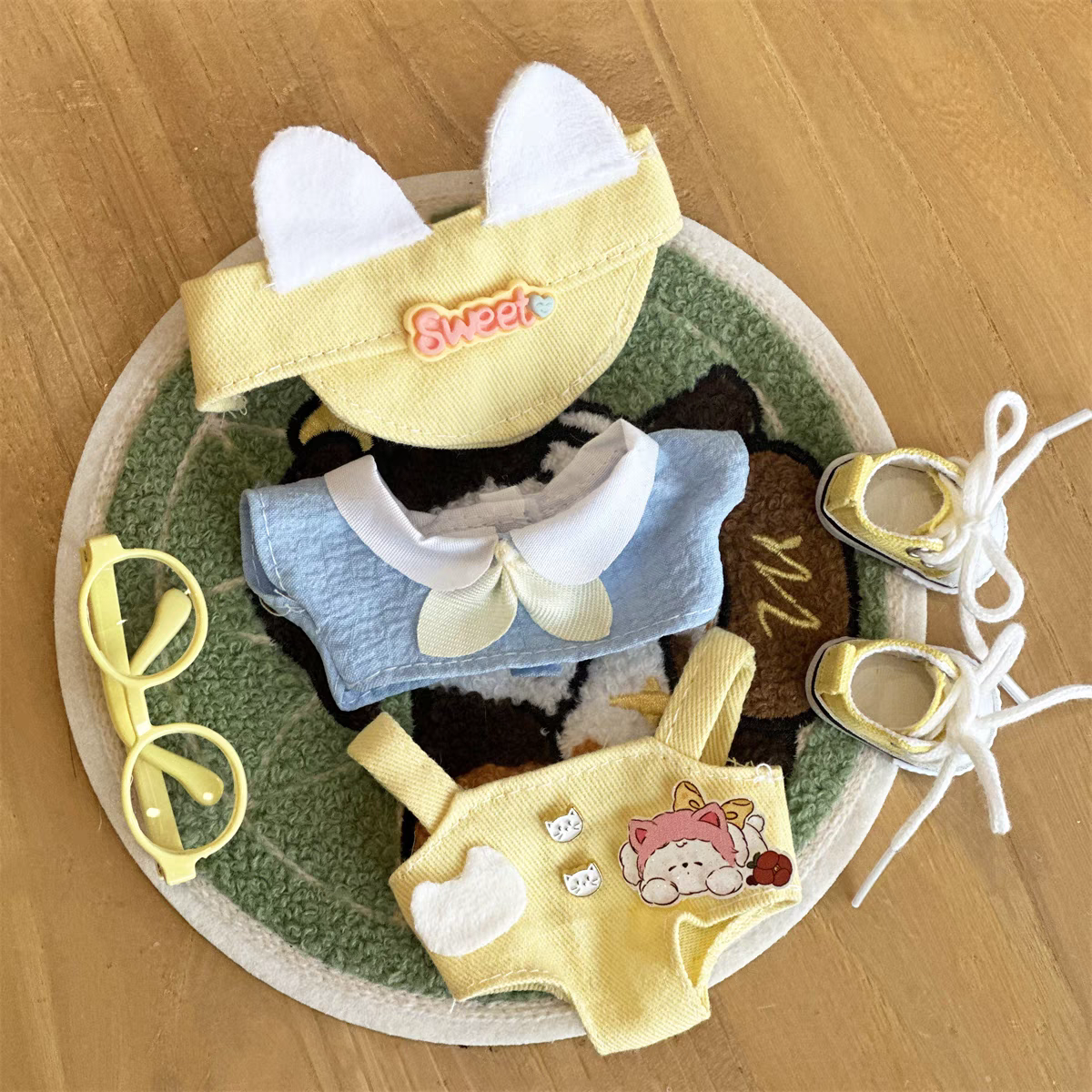 The Monsters Labubu Cloth Sweet Buttercream Kitten Overalls Set 2