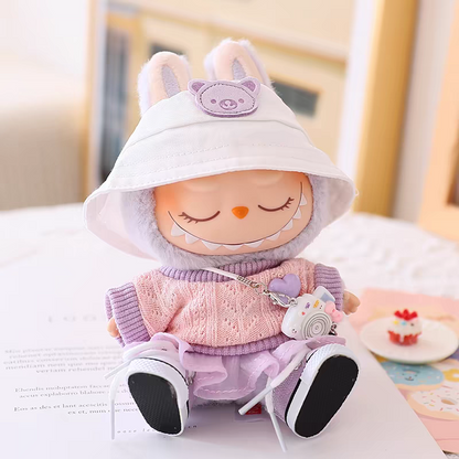 The Monsters Labubu Cloth Sweetheart Charm Tulle Ensemble Purple