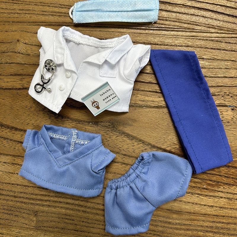 The Monsters Labubu Cloth Tiny Medic Wardrobe Light Blue