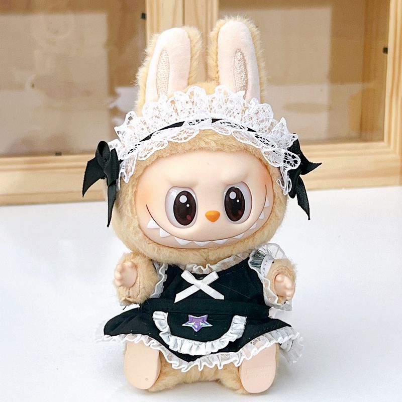 The Monsters Labubu Cloth Twinkle Cute Maid Dress Black