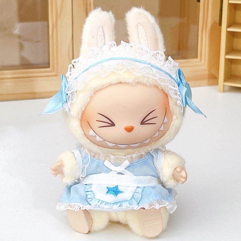The Monsters Labubu Cloth Twinkle Cute Maid Dress Blue
