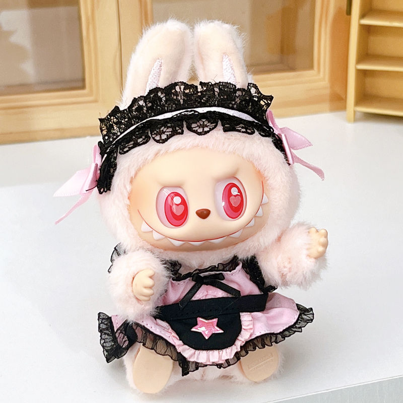 The Monsters Labubu Cloth Twinkle Cute Maid Dress Pink