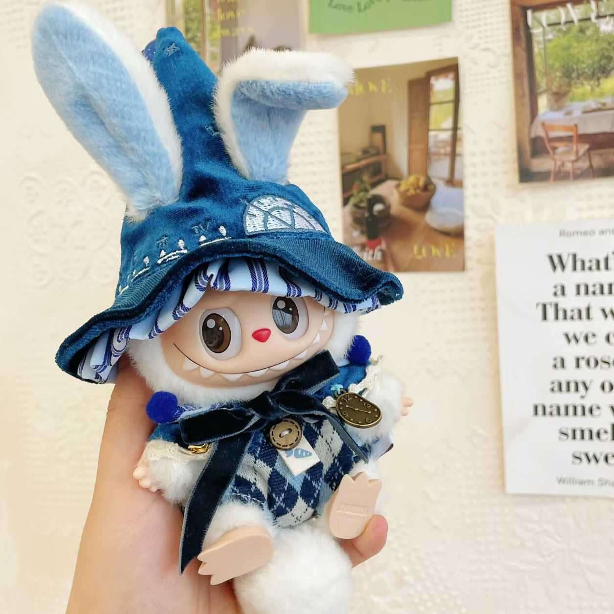 The Monsters Labubu Cloth Whimsy Magic Wardrobe Bunny-Blue