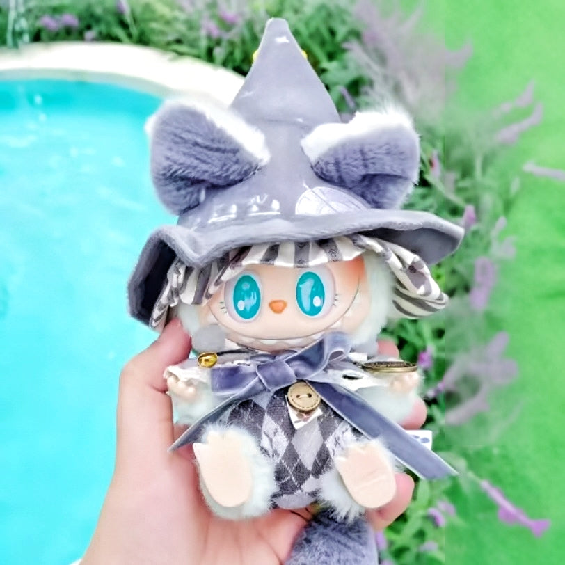 The Monsters Labubu Cloth Whimsy Magic Wardrobe Kitty-Gray