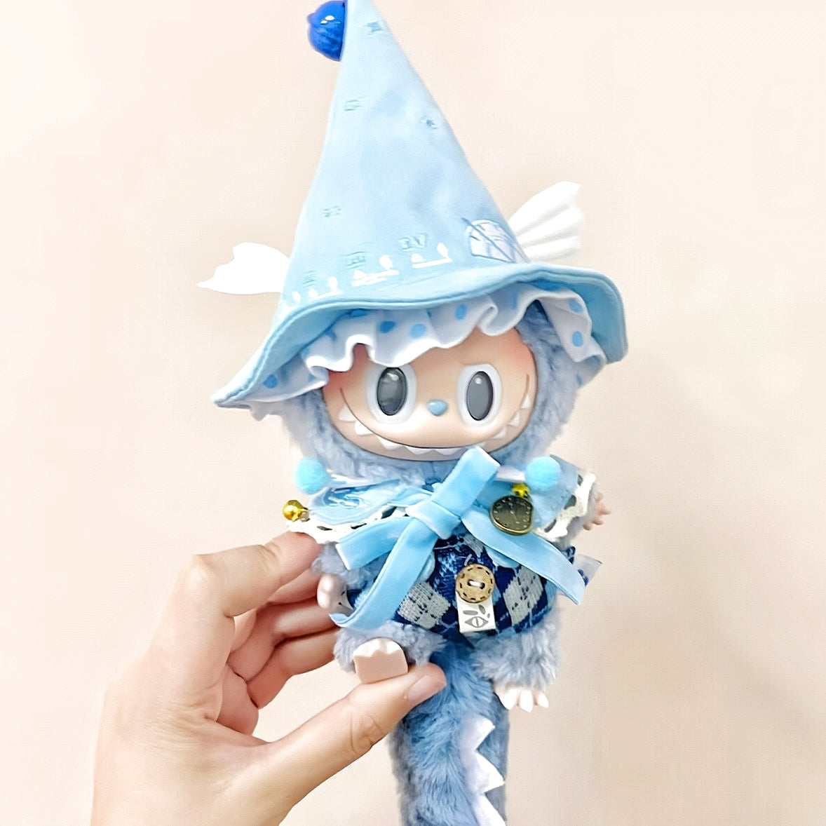 The Monsters Labubu Cloth Whimsy Magic Wardrobe Little Dragon-Blue