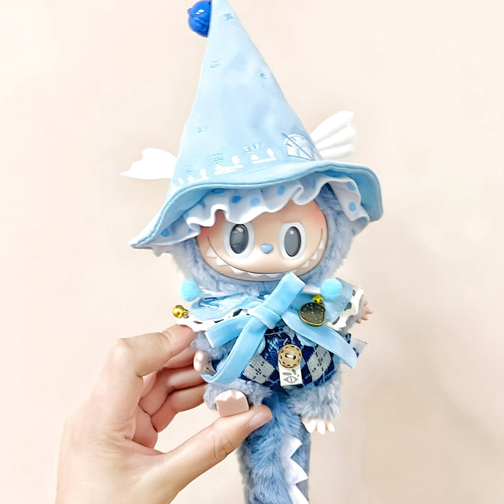The Monsters Labubu Cloth Whimsy Magic Wardrobe Little Dragon-Blue