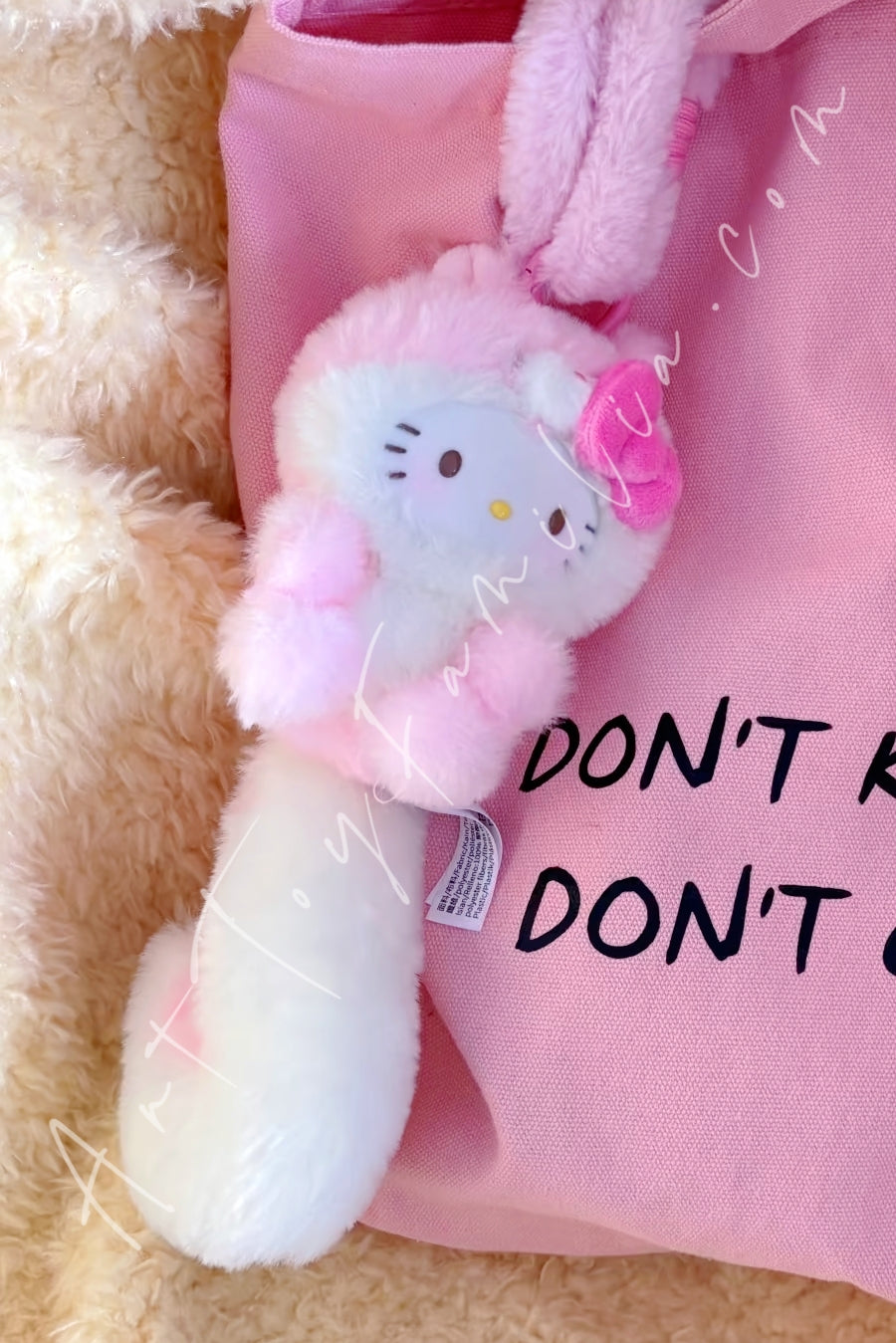 Top Toy Hello Kitty Healing Forest Series Plush Pendant Blind Box Pink-White Squirrel