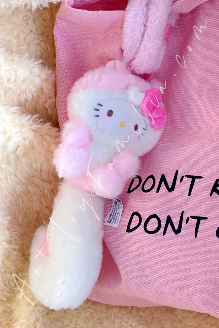 Top Toy Hello Kitty Healing Forest Series Plush Pendant Blind Box Pink-White Squirrel