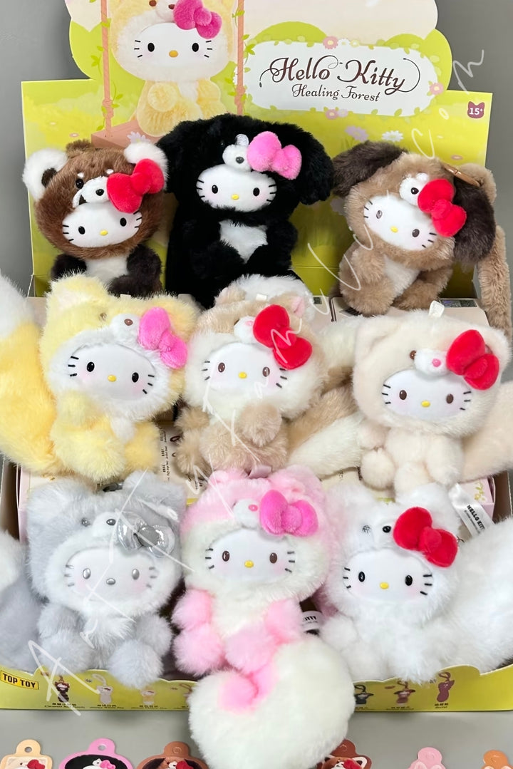 Top Toy Hello Kitty Healing Forest Series Plush Pendant Blind Box Sealed Full Set