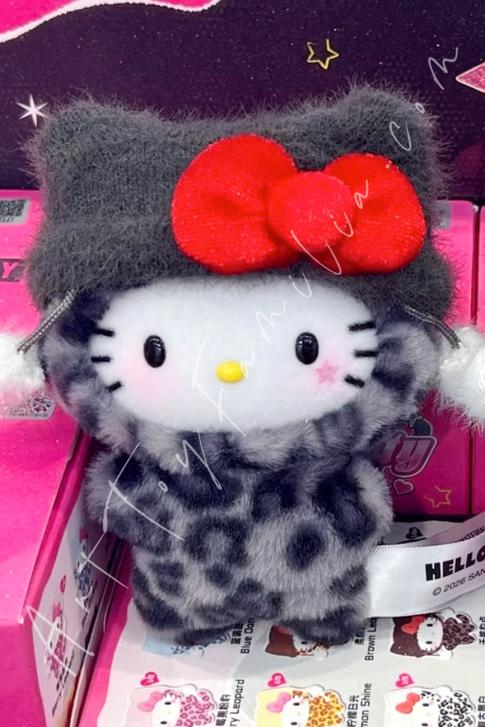 Top Toy Hello Kitty Leopard Series Plush Pendant Blind Box Retro Noir