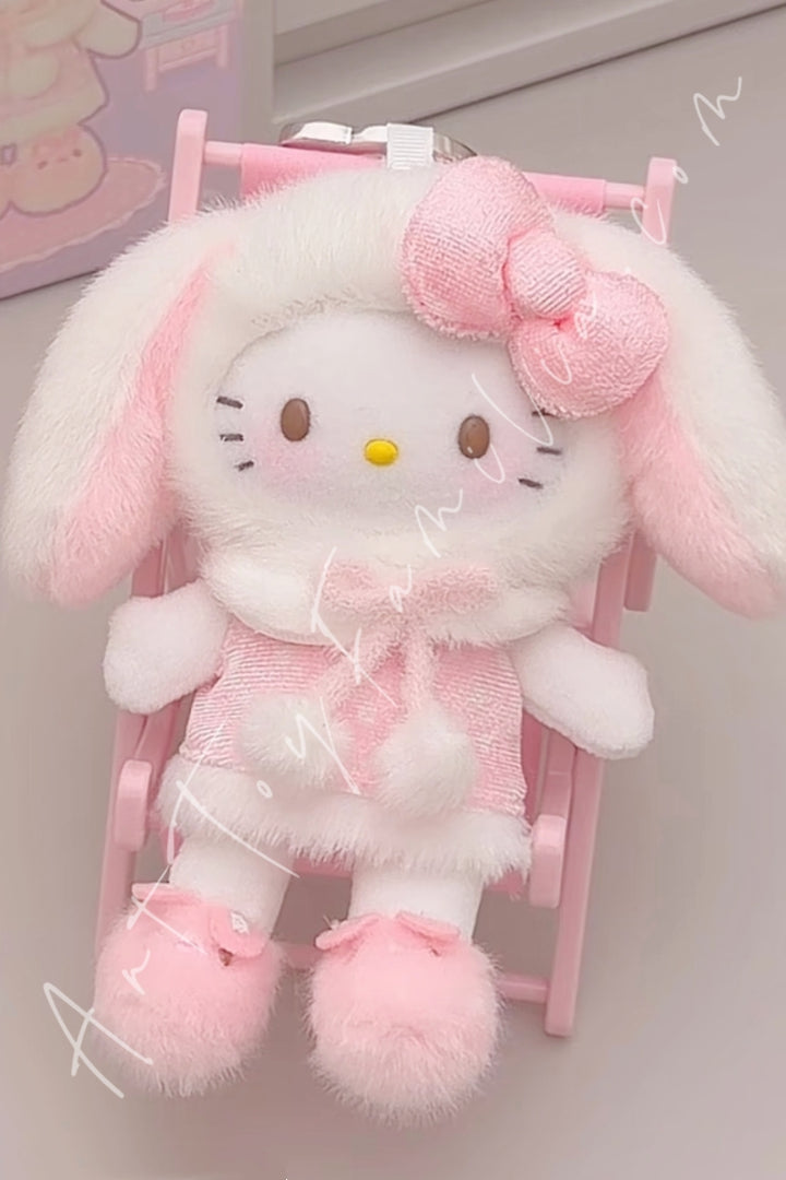 Top Toy Hello Kitty Lop Ear Bunny Series Plush Pendant Blind Box Gentle Pink