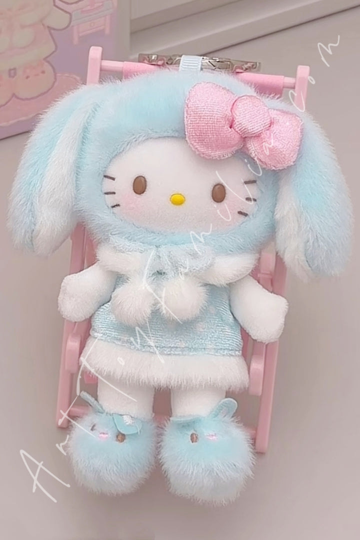 Top Toy Hello Kitty Lop Ear Bunny Series Plush Pendant Blind Box Light Blue