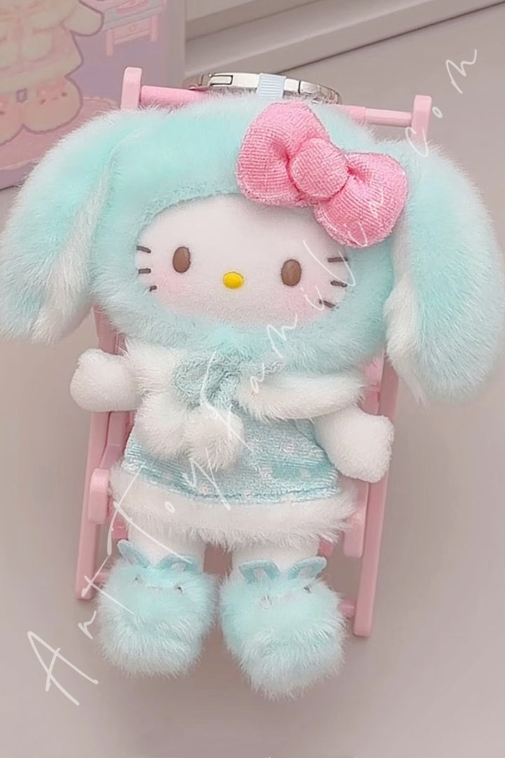 Top Toy Hello Kitty Lop Ear Bunny Series Plush Pendant Blind Box Mint Green