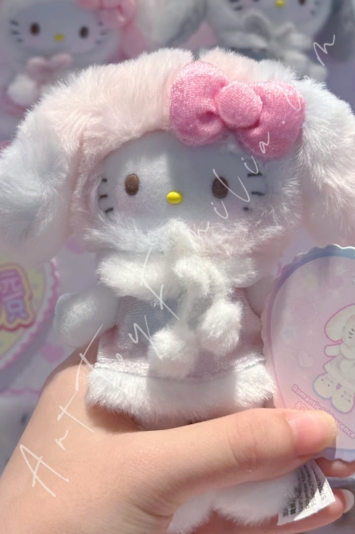 Top Toy Hello Kitty Lop Ear Bunny Series Plush Pendant Blind Box Romantic Iridescence(Secret)