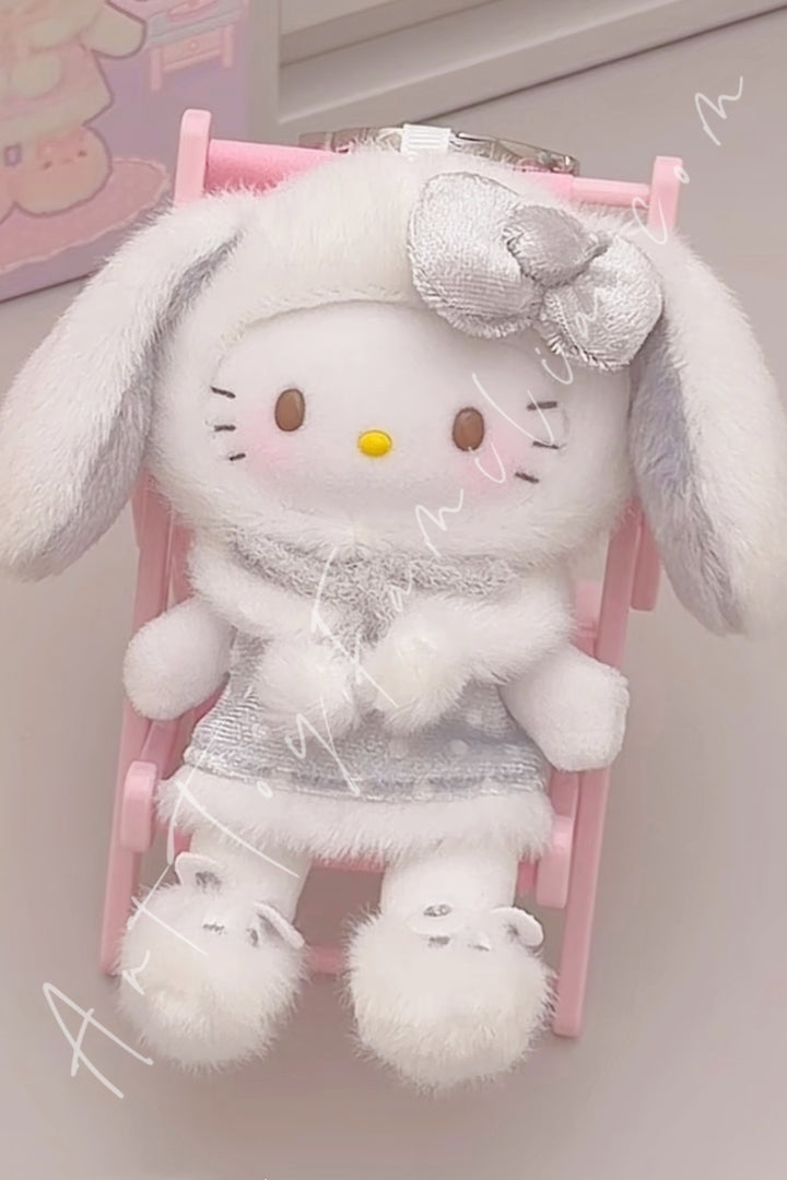 Top Toy Hello Kitty Lop Ear Bunny Series Plush Pendant Blind Box Silent Silver