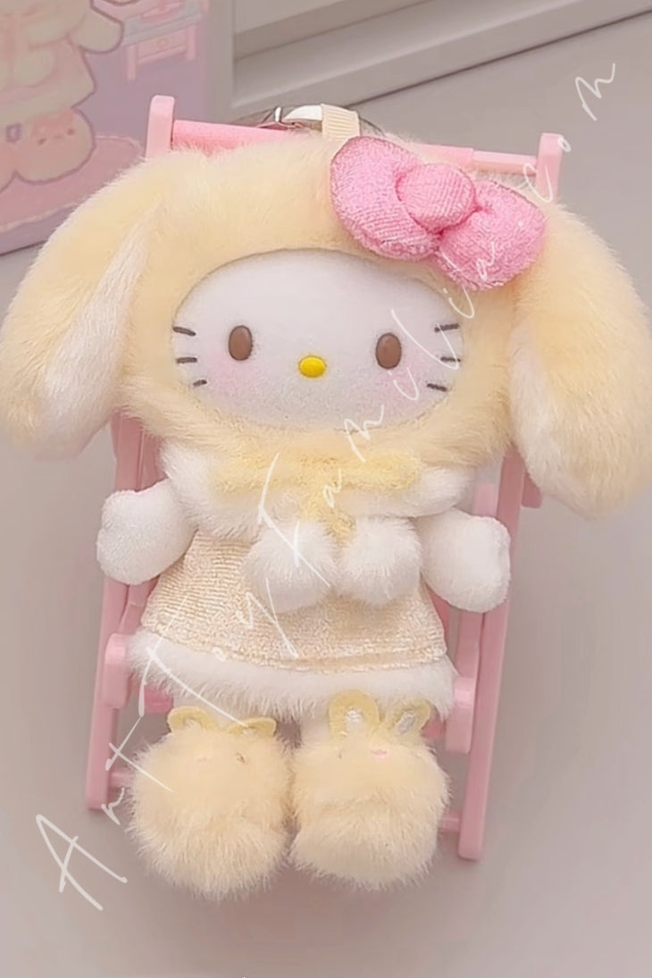 Top Toy Hello Kitty Lop Ear Bunny Series Plush Pendant Blind Box Soft Yellow