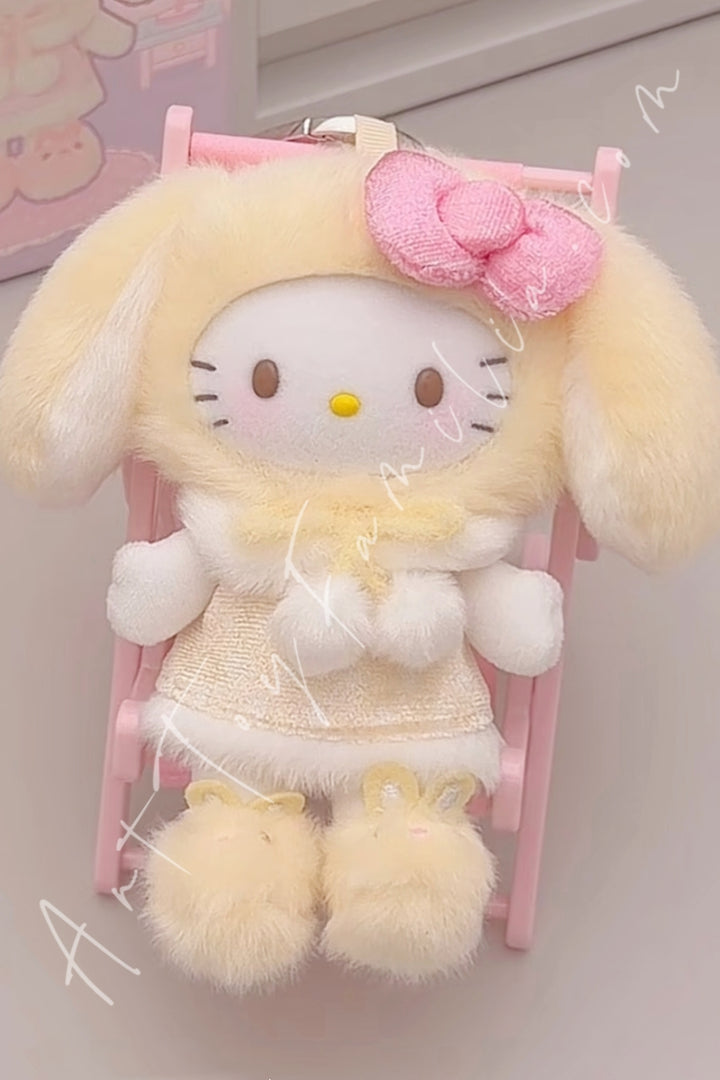 Top Toy Hello Kitty Lop Ear Bunny Series Plush Pendant Blind Box Soft Yellow