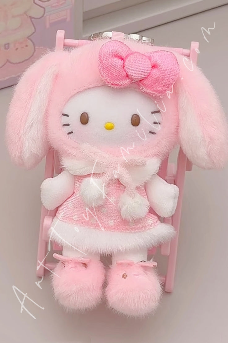 Top Toy Hello Kitty Lop Ear Bunny Series Plush Pendant Blind Box Sweet Pink