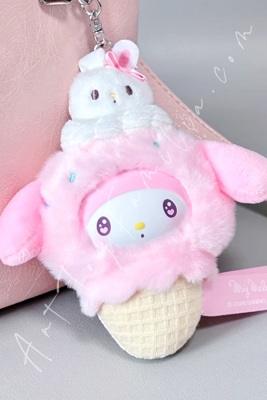 Top Toy Sanrio Characters Ice Cream Cone Stacking Series Plush Pendant Blind Box My Melody Peach Cone