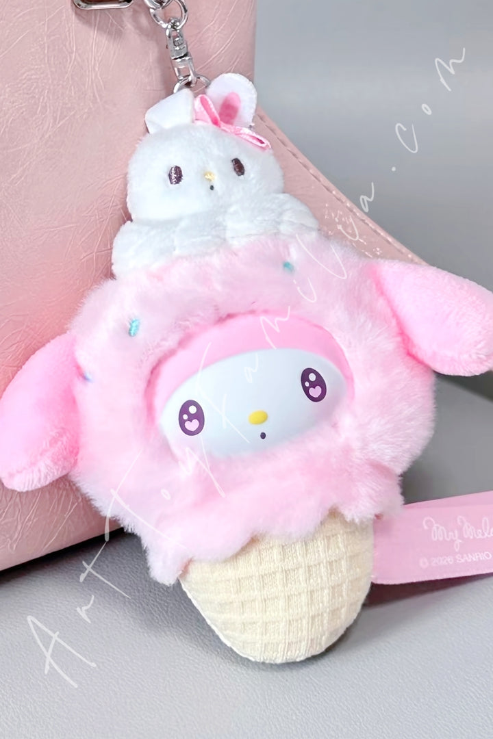 Top Toy Sanrio Characters Ice Cream Cone Stacking Series Plush Pendant Blind Box My Melody Peach Cone