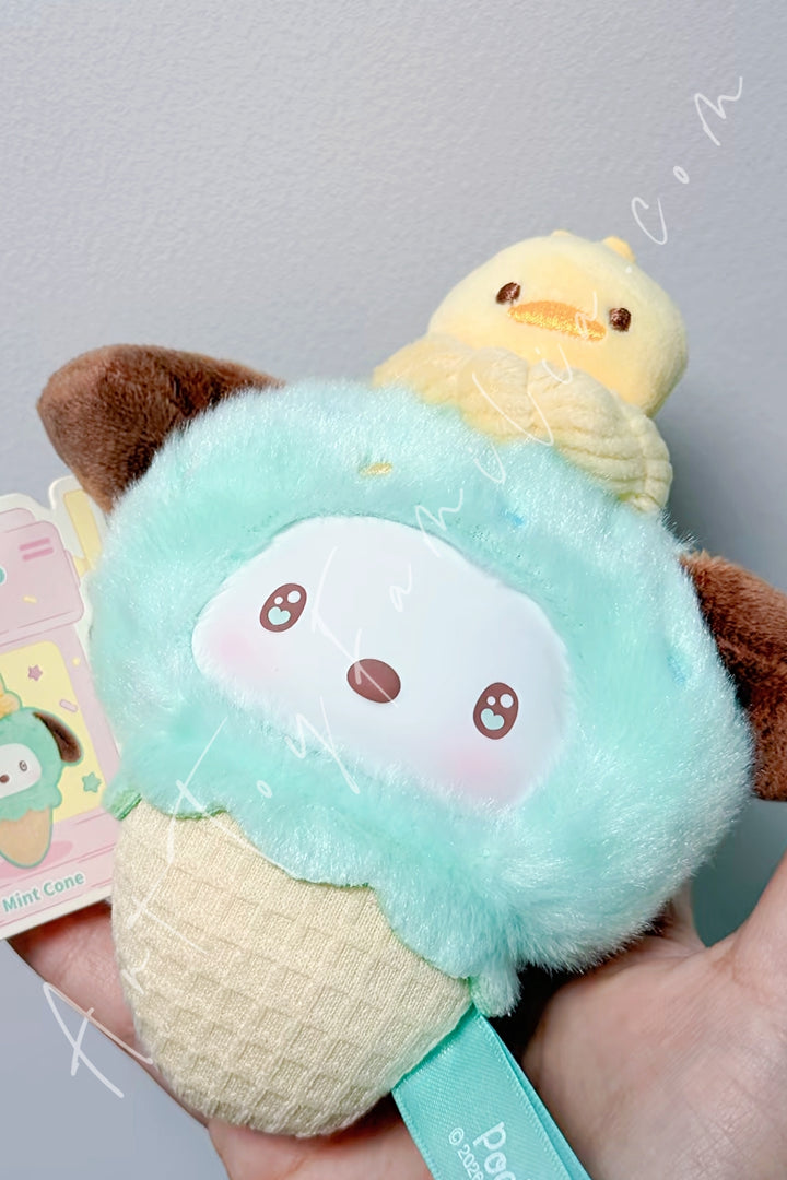 Top Toy Sanrio Characters Ice Cream Cone Stacking Series Plush Pendant Blind Box Pochacco Mint Cone