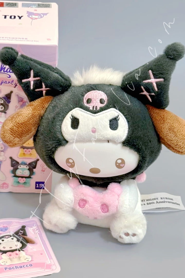Top Toy Sanrio Characters Kuromi Party Series Plush Pendant Pochacco