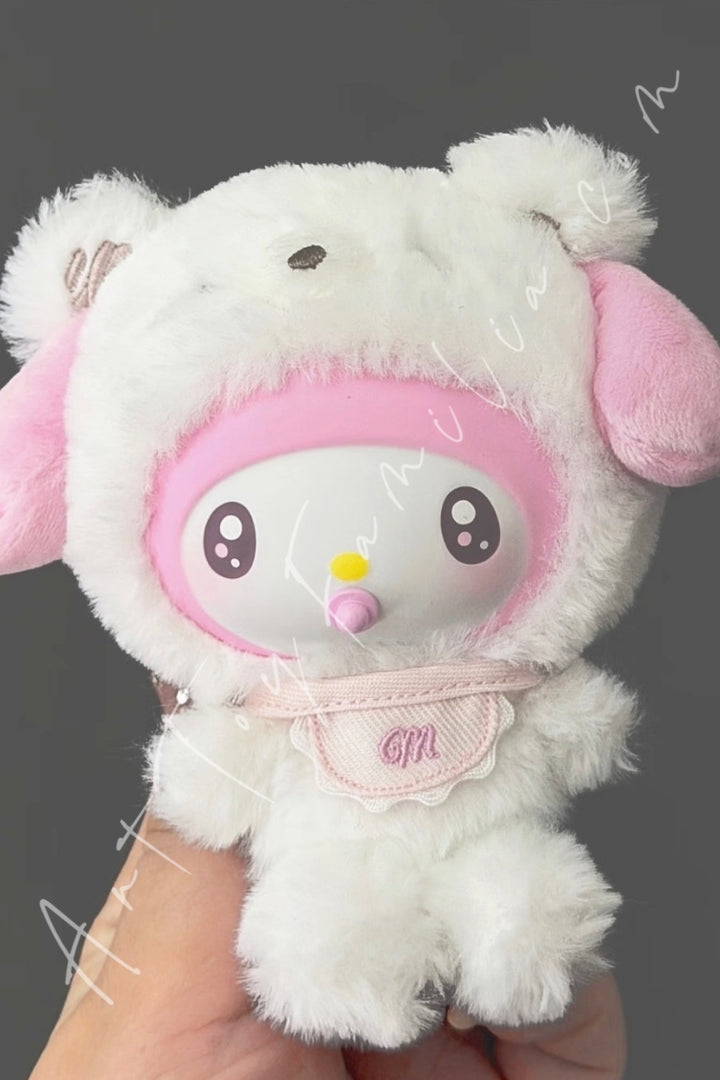Top Toy Sanrio Characters Little Bear Planet Series Plush Pendant White Bear My Melody