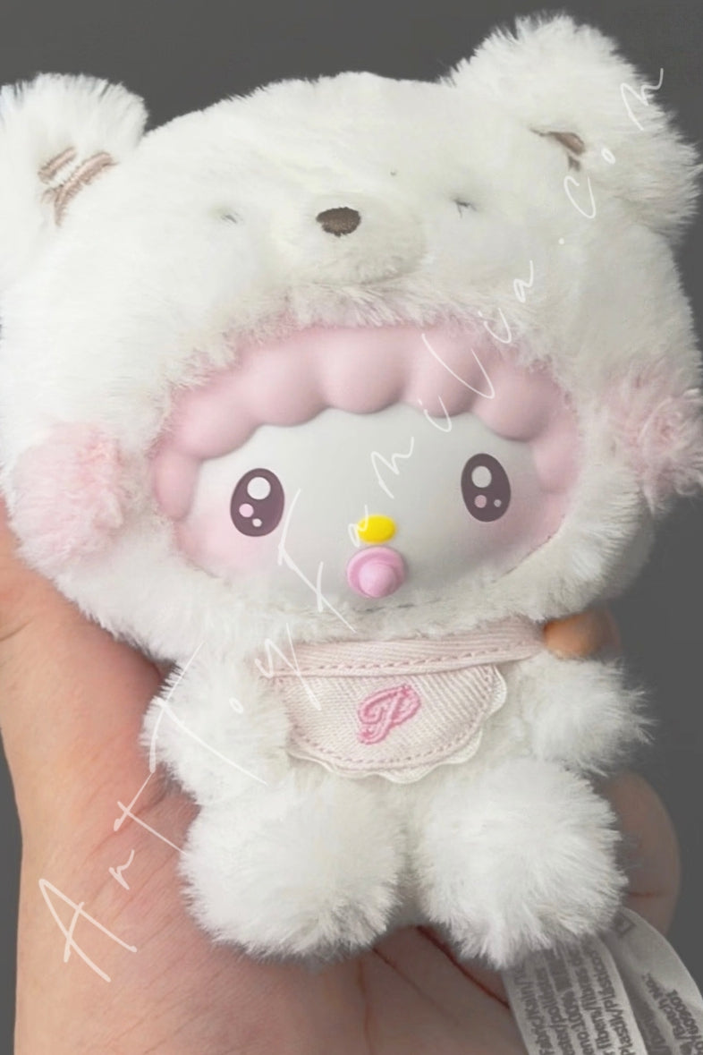 Top Toy Sanrio Characters Little Bear Planet Series Plush Pendant White Bear My Sweet Piano