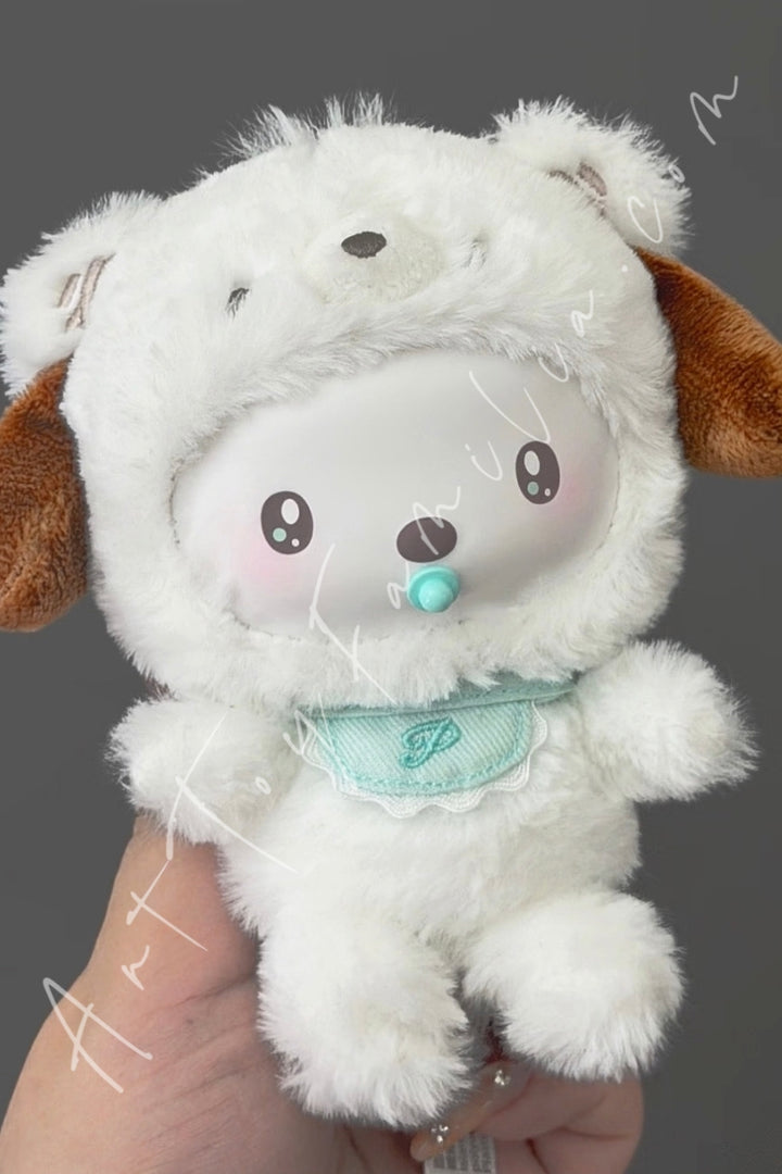 Top Toy Sanrio Characters Little Bear Planet Series Plush Pendant White Bear Pochacco