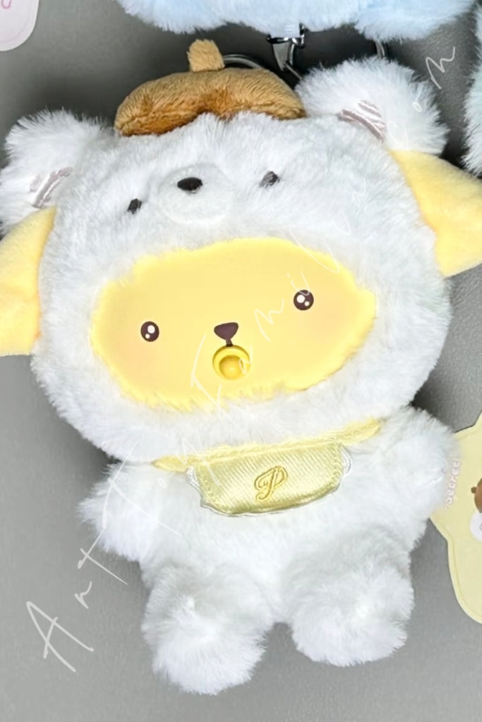 Top Toy Sanrio Characters Little Bear Planet Series Plush Pendant White Bear Pompompurin