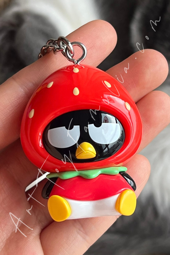 Top Toy Sanrio Characters Strawberry Candy Series Mini Vinyl Keychain Pendant Bad Badtz-Maru