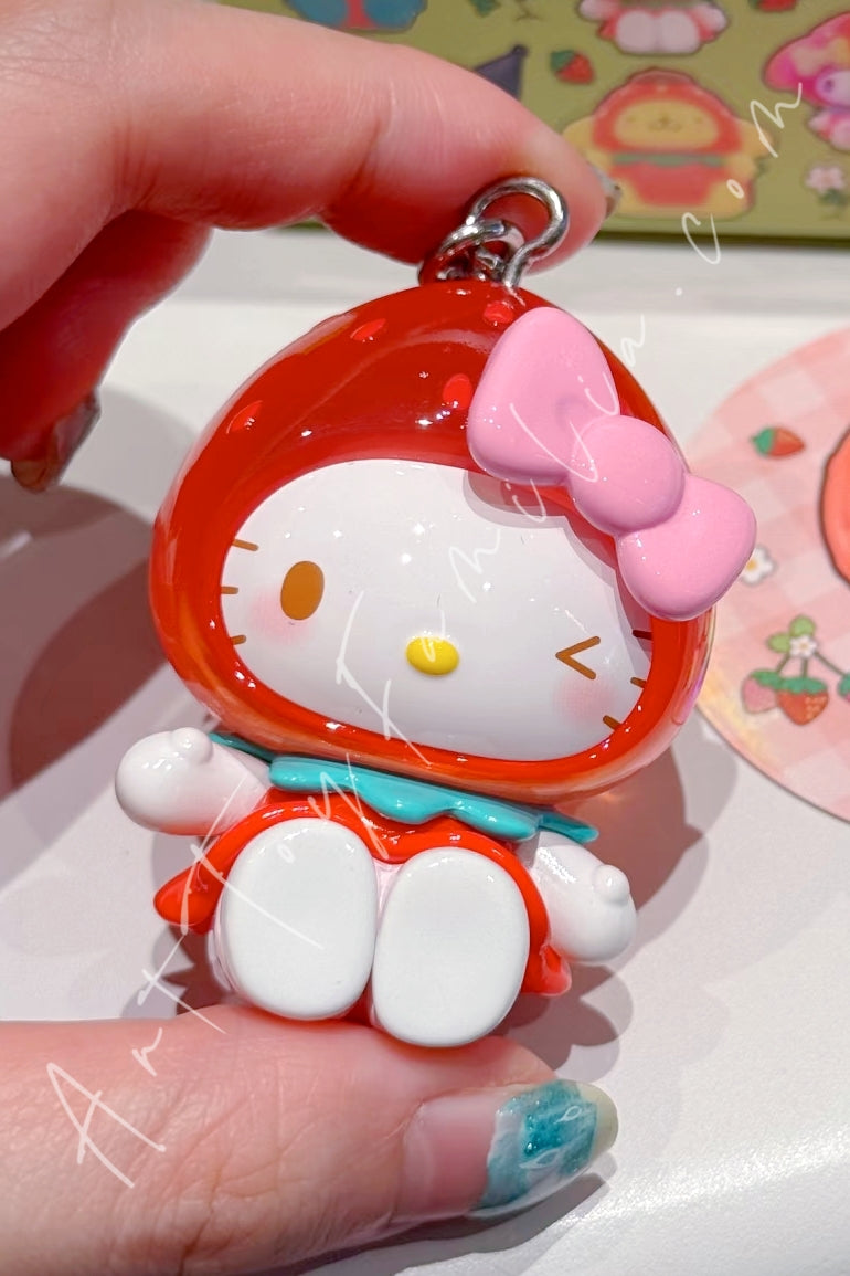 Top Toy Sanrio Characters Strawberry Candy Series Mini Vinyl Keychain Pendant Hello Kitty(Special)