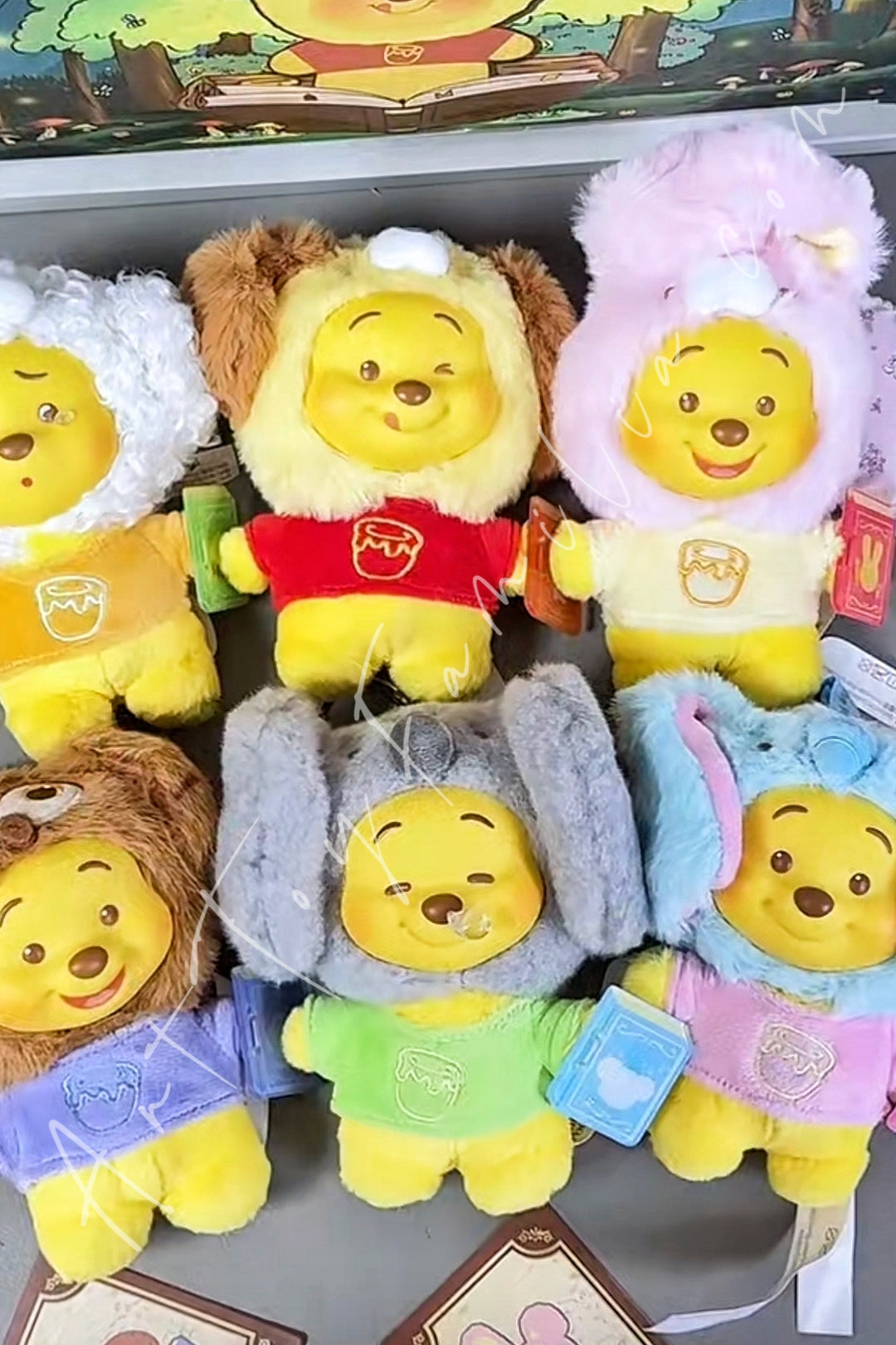 Top Toy Winnie the Pooh Animal Storybook Series Plush Keychain Blind Box Sealed Full Set